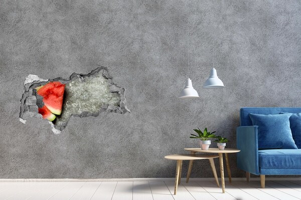 Hole in the wall decal A slice of watermelon in concrete