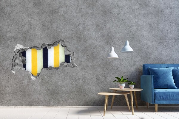 Hole in the wall decal Background with stripes