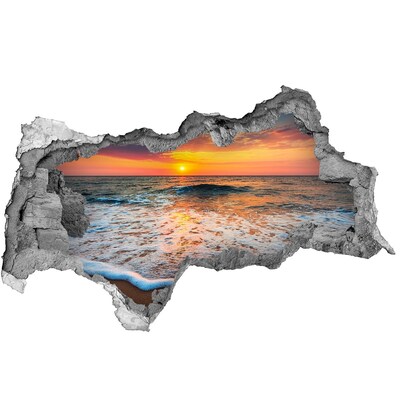 Hole in the wall decal Sunset over the sea