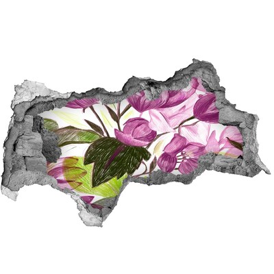 Hole in the wall sticker Floral pattern