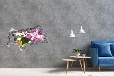 Hole in the wall sticker Floral pattern