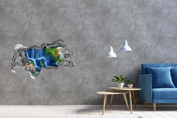 Hole in the wall decal A waterfall in a green setting