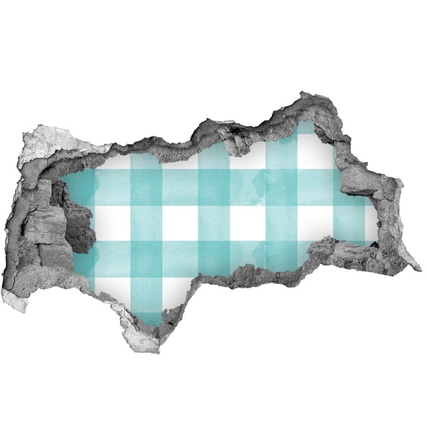 Hole wall sticker A damaged wall with a blue grid