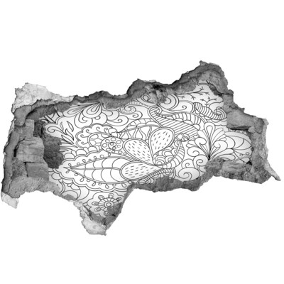 Hole wall sticker A colorful world in a hole