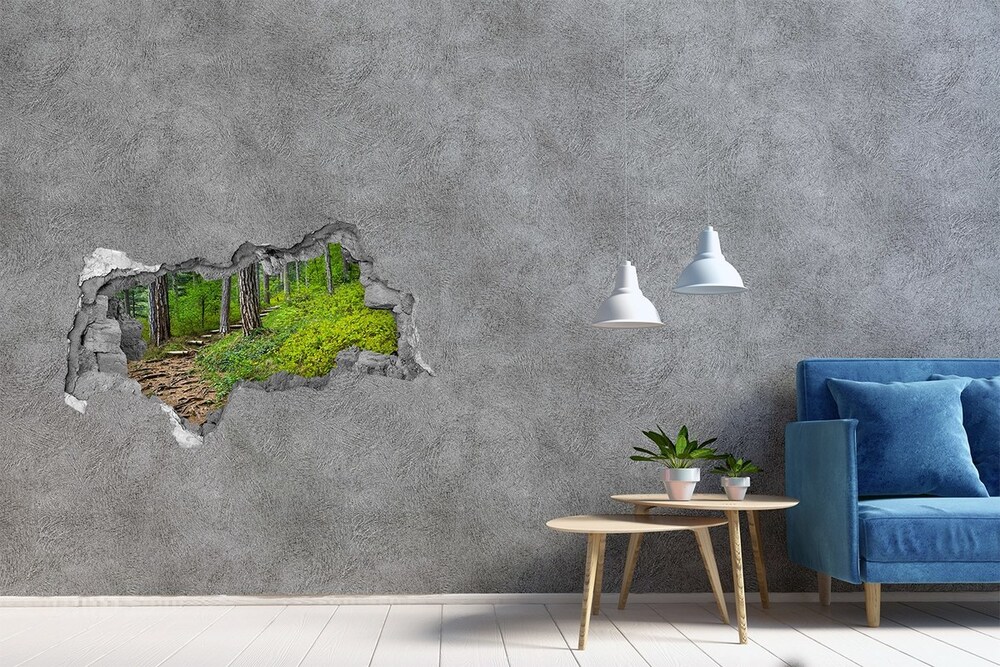 Hole wall sticker Forest track