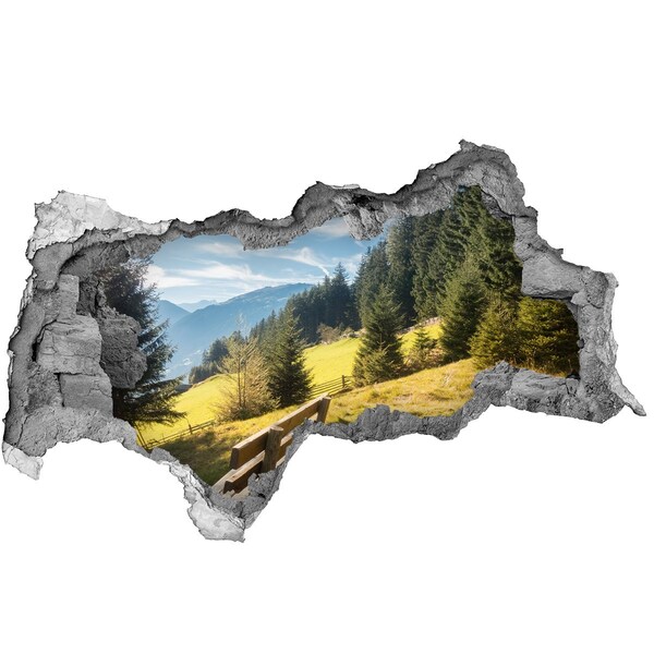 Hole in the wall decal View of the mountain valley