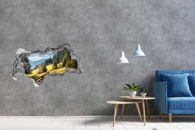 Hole in the wall decal View of the mountain valley