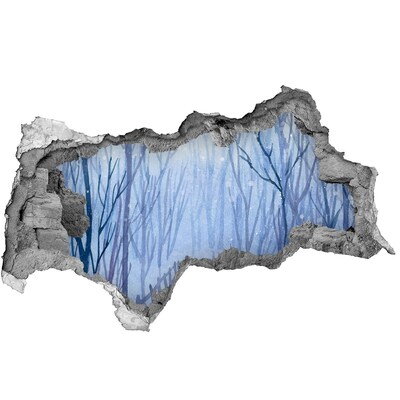 Hole in the wall sticker Winter landscape through a hole in the wall