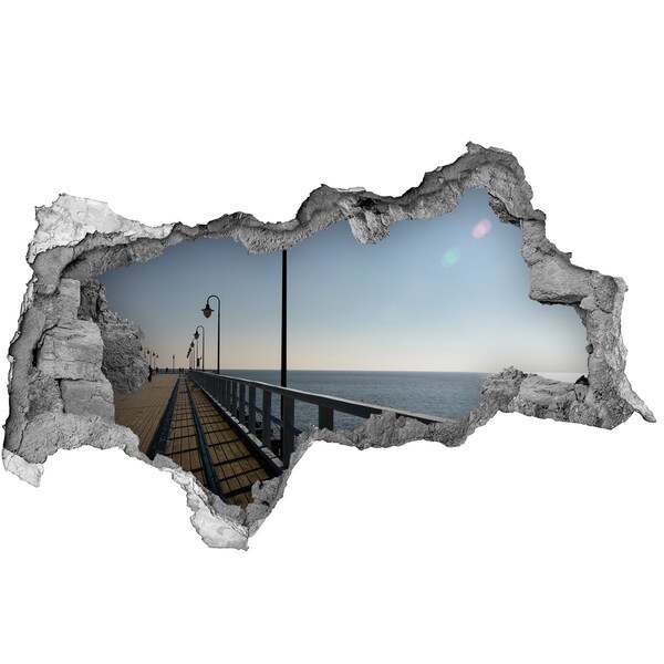 Hole in the wall decal Sea view from the pier