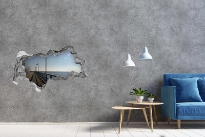 Hole in the wall decal Sea view from the pier