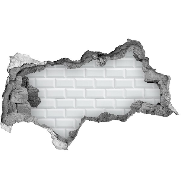 Hole wall sticker A damaged wall with white tiles