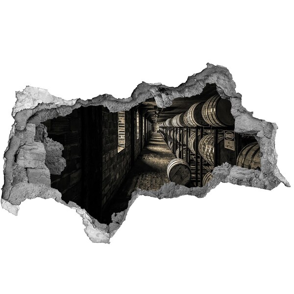 Hole wall sticker Interior of the barrel cellar