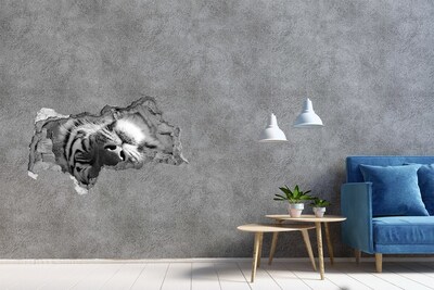 Hole wall sticker Sleepy Tiger