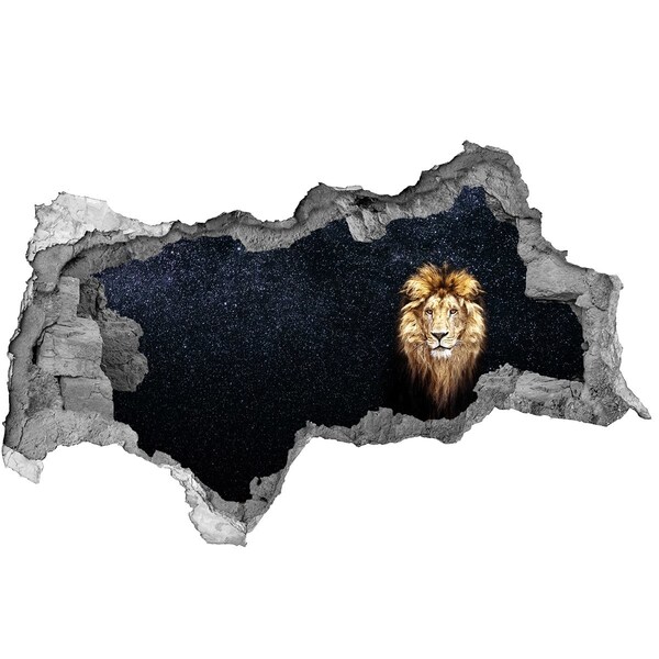 Hole in the wall sticker Lion in a hole in the wall