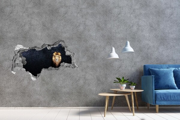 Hole in the wall sticker Lion in a hole in the wall