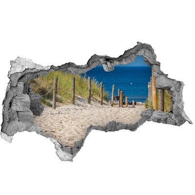 Hole in the wall sticker Tropical beach with sea view