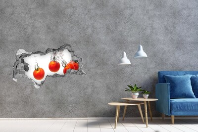 Hole in the wall sticker Tomatoes under water