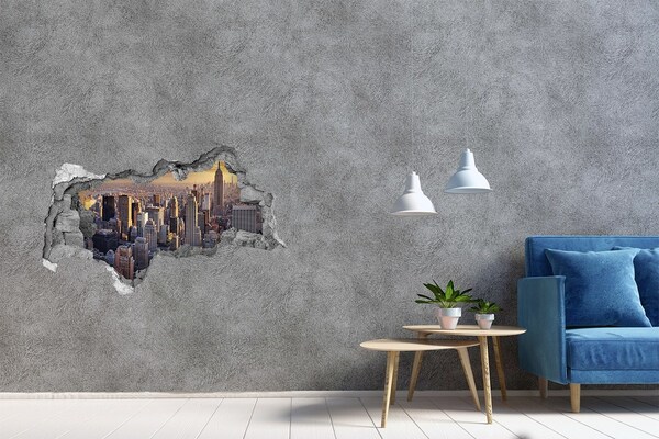 Hole in the wall decal View of New York