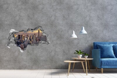 Hole in the wall decal View of New York
