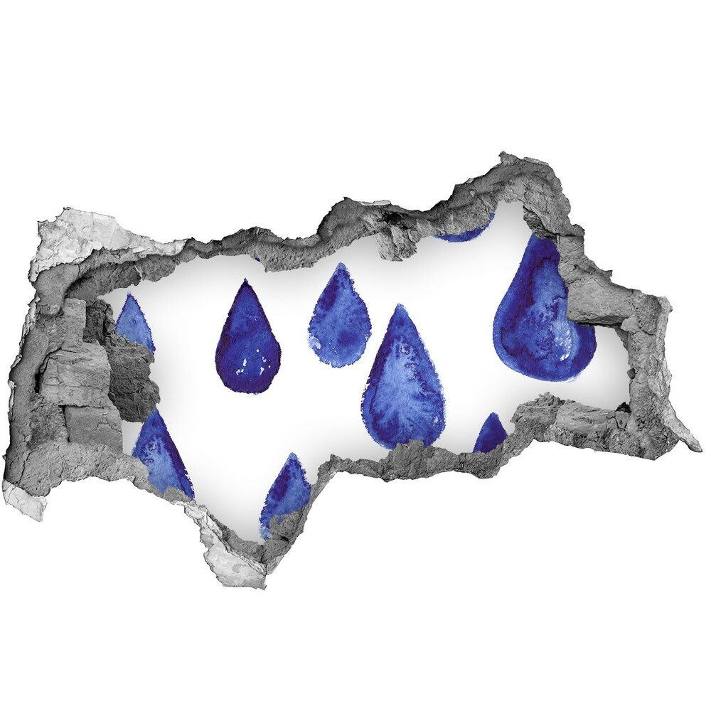 Hole wall sticker Blue drops