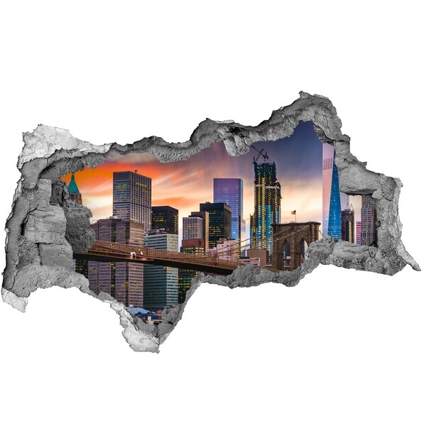 Hole in the wall decal Brooklyn Bridge in New York