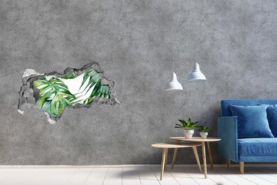 Hole in the wall decal Green jungle behind the wall