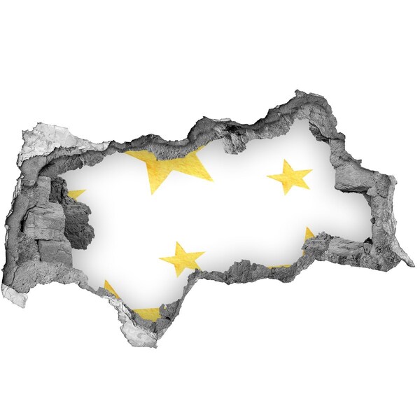 Hole wall sticker Gold star on a white background