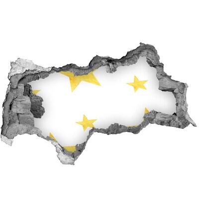 Hole wall sticker Gold star on a white background