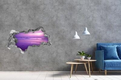 Hole in the wall sticker Sunset sea