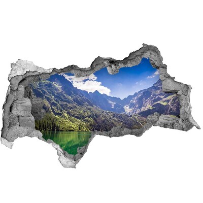 Hole wall sticker Mountain landscape by the lake