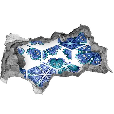 Hole wall sticker Colorful pattern on the wall