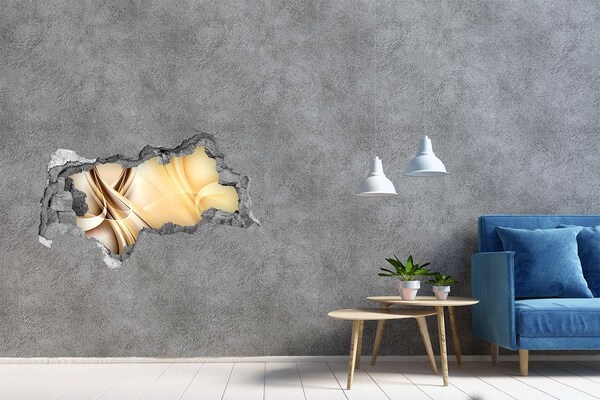 Hole in the wall decal Golden abstraction in a hole in the wall