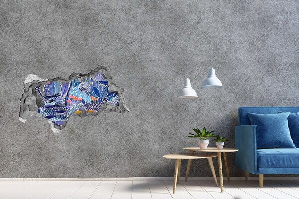 Hole in the wall sticker Floral pattern