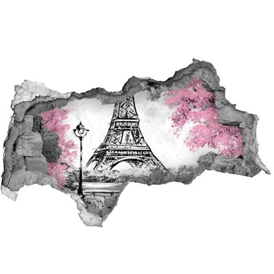 Hole wall sticker Eiffel Paris tower