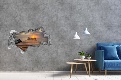 Hole in the wall sticker Wooden pier