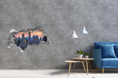 Hole in the wall sticker View of New York