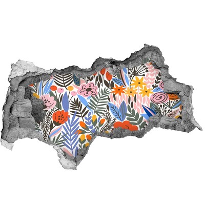 Hole wall sticker Flower Mural Through a Hole in the Wall