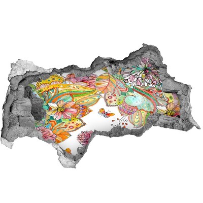 Hole wall sticker A flower paradise behind the walls