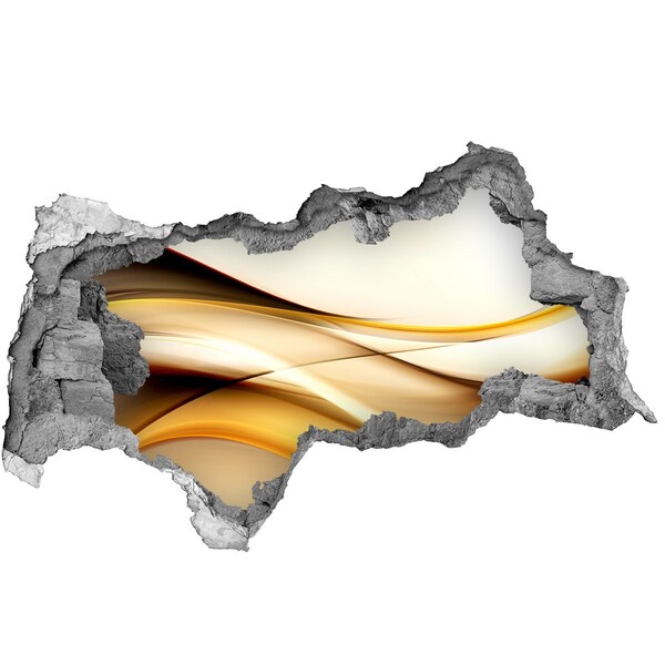 Hole in the wall sticker Golden Waves in a Hole in the Wall