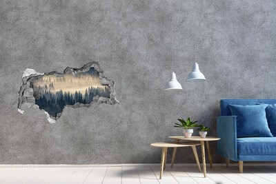 Hole in the wall sticker Sunken forest in the fog