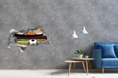 Hole wall sticker Ball at the stadium