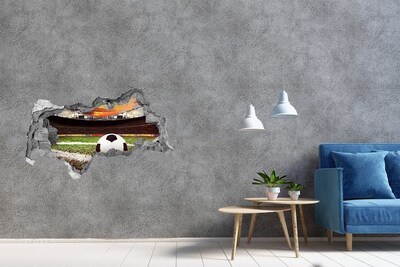 Hole wall sticker Football stadium at sunset