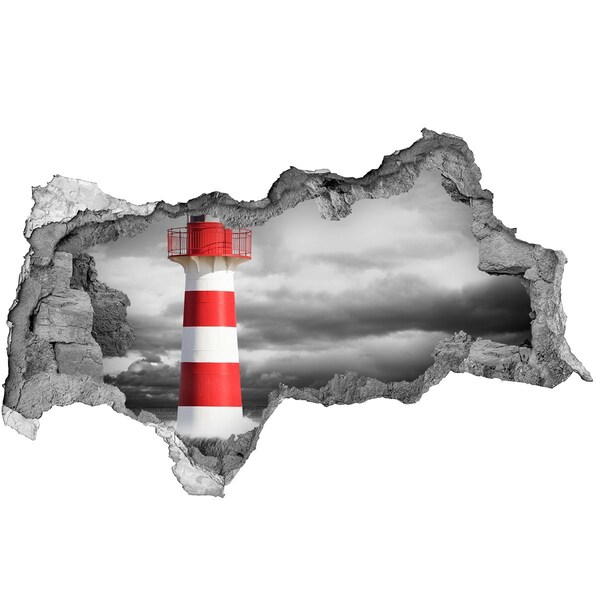 Hole in the wall decal A lighthouse in a stormy setting