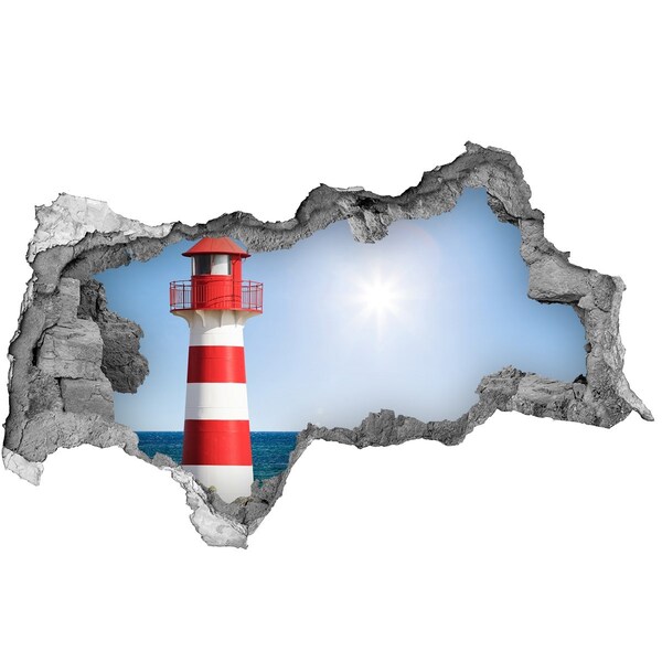 Hole in the wall decal A lighthouse by the sea