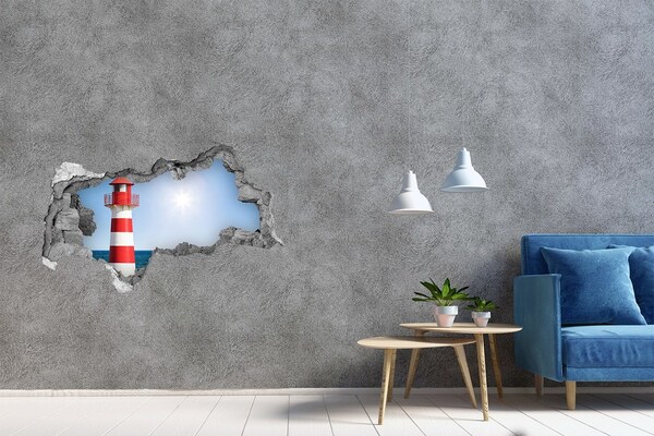 Hole in the wall decal A lighthouse by the sea