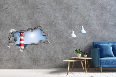 Hole in the wall decal A lighthouse by the sea
