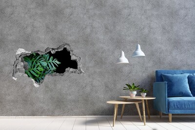 Hole wall sticker The green jungle behind the wall