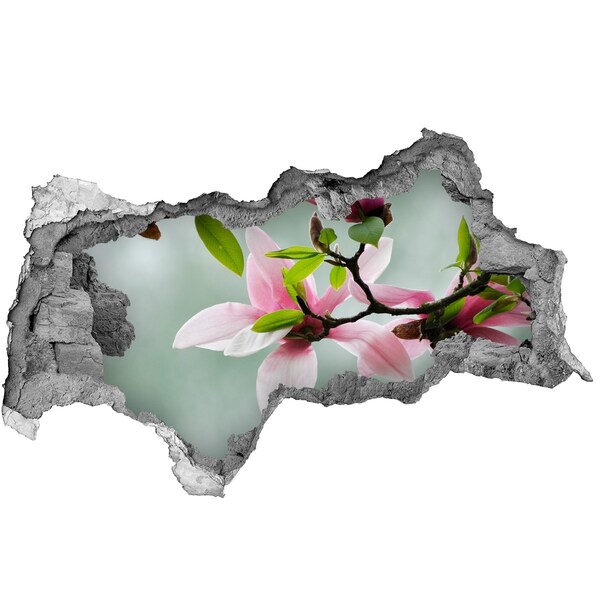 Hole in the wall sticker Magnolia flowers in a damaged wall