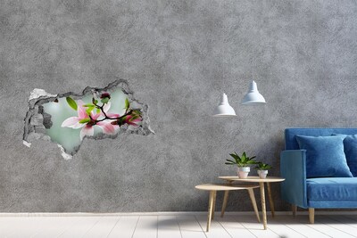 Hole in the wall sticker Magnolia flowers in a damaged wall