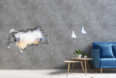 Hole in the wall sticker Skyscrapers